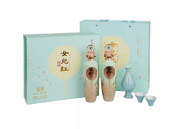 珠海黄酒回收女儿红18年黄酒十八年桂花林藏老酒500ml*2礼盒装行情价格