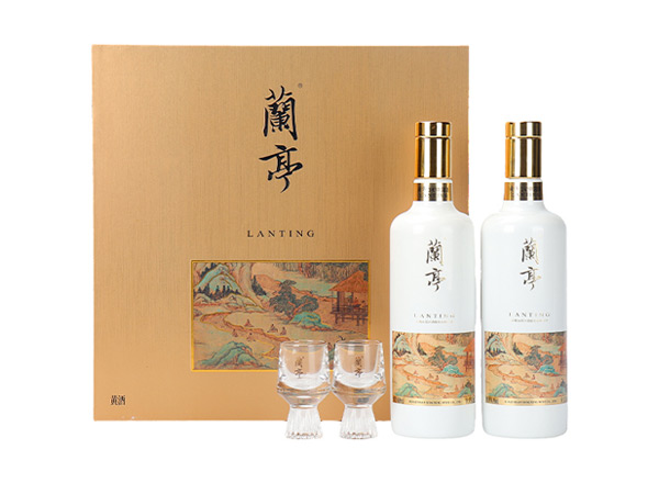 珠海会稽山兰亭黄酒回收国潮兰亭500ml*2礼盒装